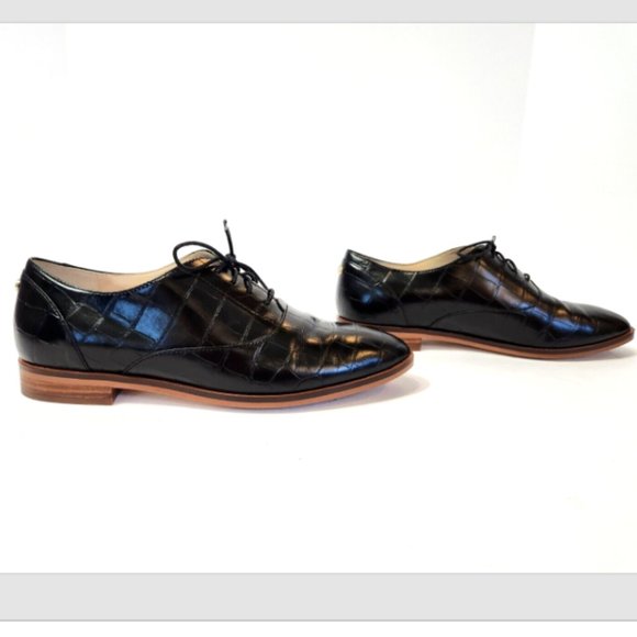 Cole Haan Grand Series 360 Oxford Croc Embossed Leather Shoes - Picture 3 of 16